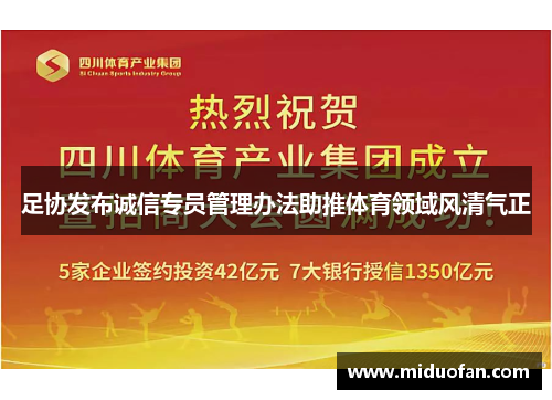 足协发布诚信专员管理办法助推体育领域风清气正